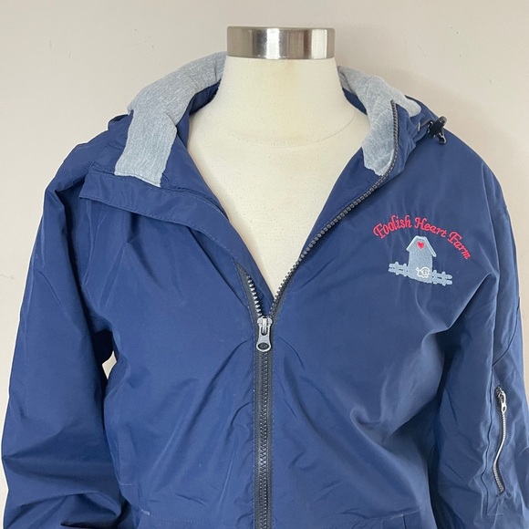 SPORT-TEK Unisex Foolish Heart Farm Navy Insulated All-Weather Hooded Jacket - Picture 2 of 13